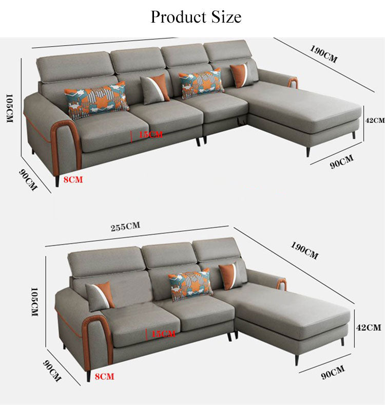 Designer Sofa Set:- Luxury Furniture L Shape Sofa Set in Fabric