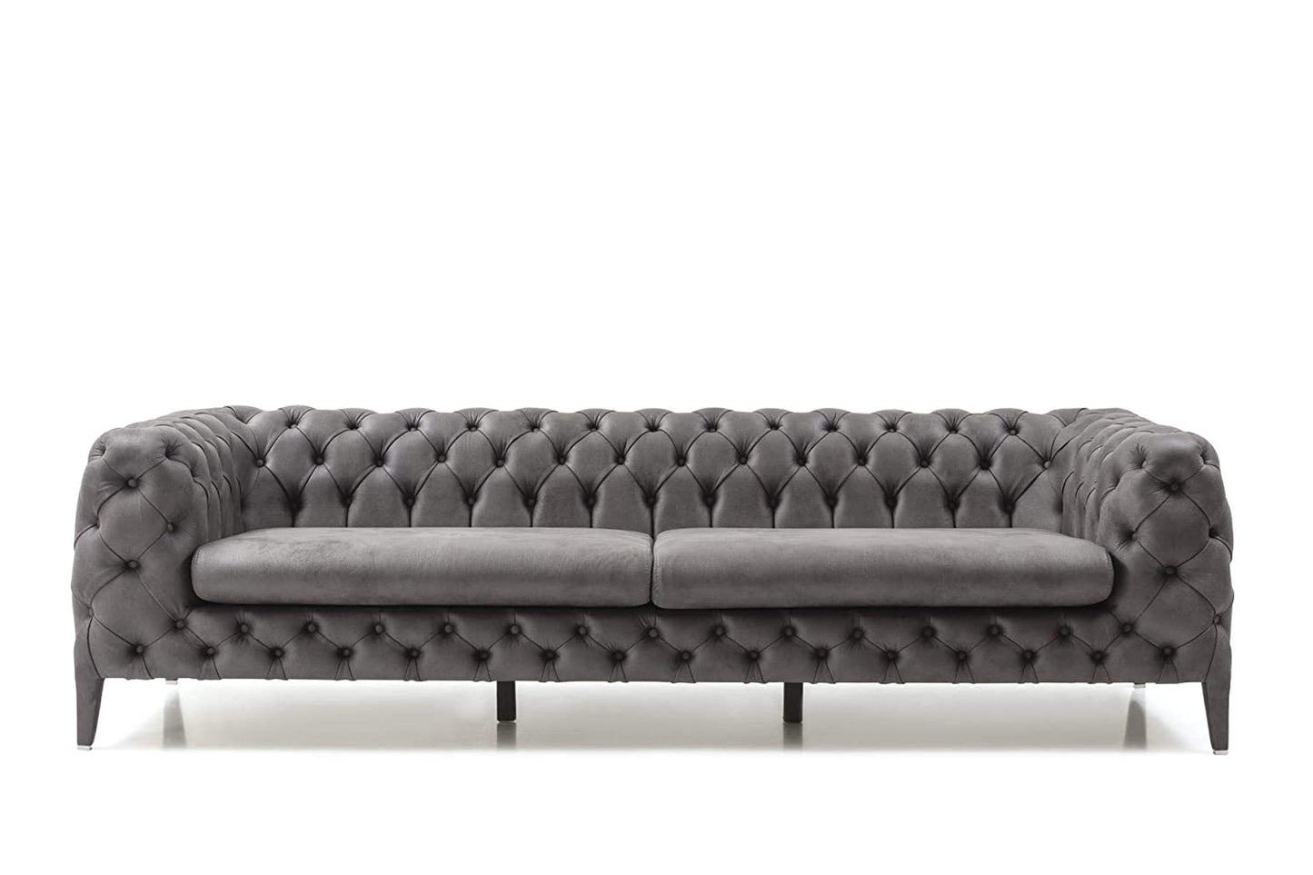 Designer Sofa Set:- 3+1 Fabric 4 Seater Luxury Furniture Sofa Set (Grey & Cream)