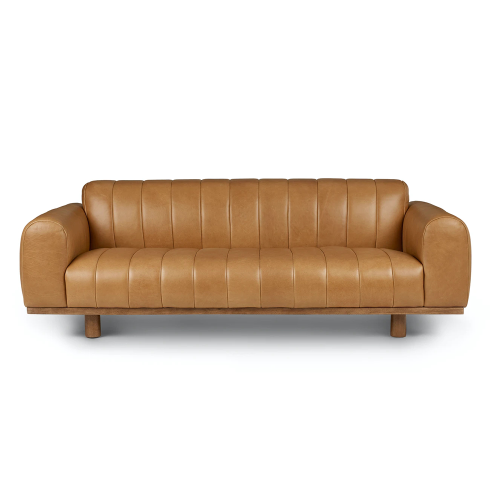Designer Sofa Set:- Vintage American Style Leatherette Luxury Furniture Sofa Set (Tan)