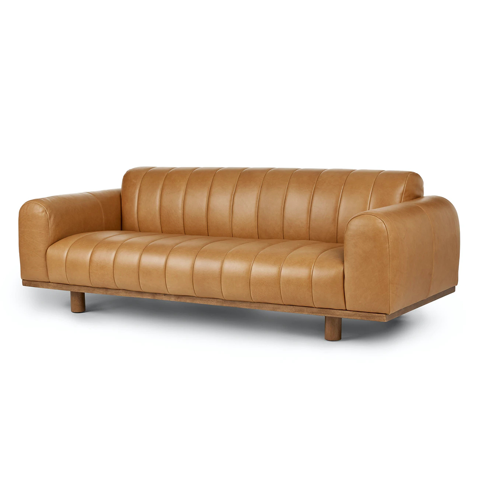 Designer Sofa Set:- Vintage American Style Leatherette Luxury Furniture Sofa Set (Tan)
