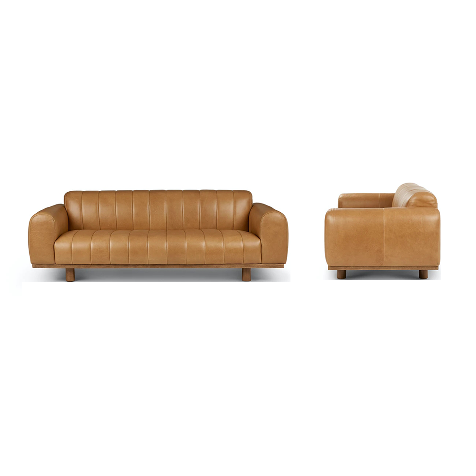 Designer Sofa Set:- Vintage American Style Leatherette Luxury Furniture Sofa Set (Tan)
