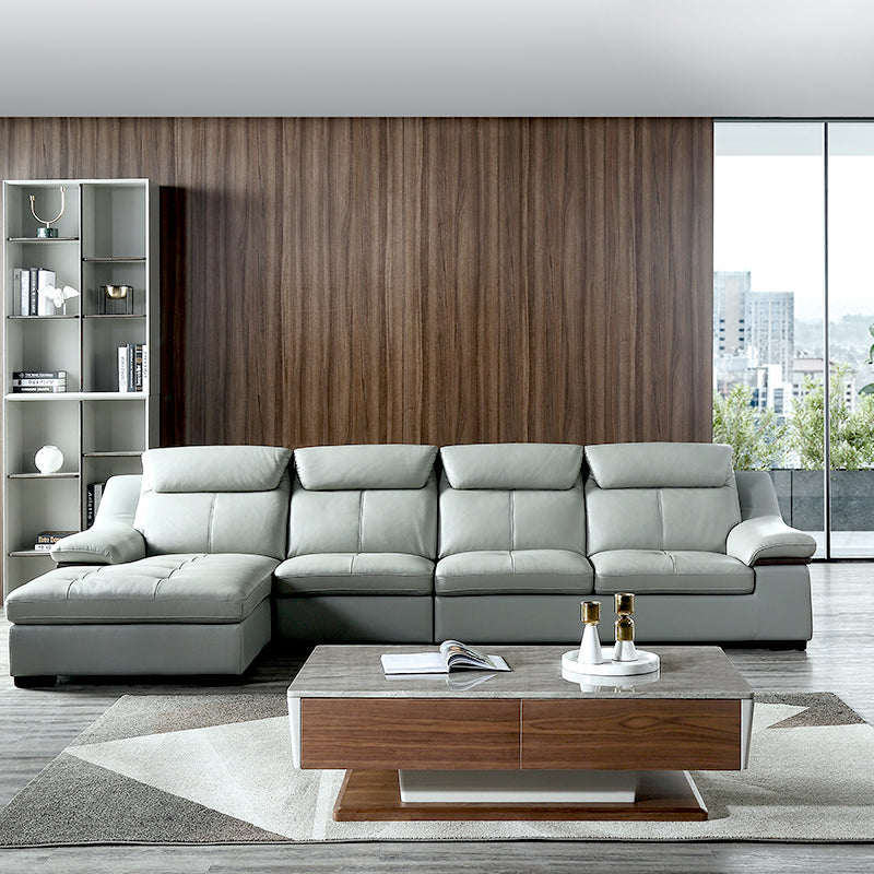 Designer Sofa Set:- European Style Modern L Shape Luxury Furniture Sofa Set (Grey)