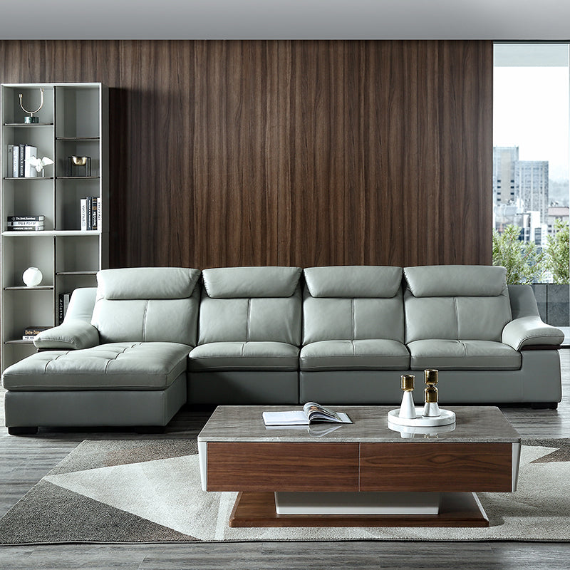 Designer Sofa Set:- European Style Modern L Shape Luxury Furniture Sofa Set (Grey)