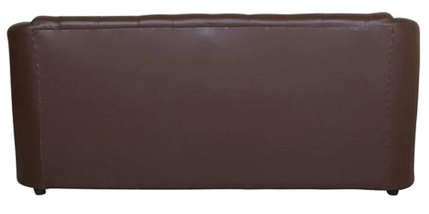 Designer Sofa Set:- Dark Brown 3 Seater Leatherette Luxury Furniture Sofa Set