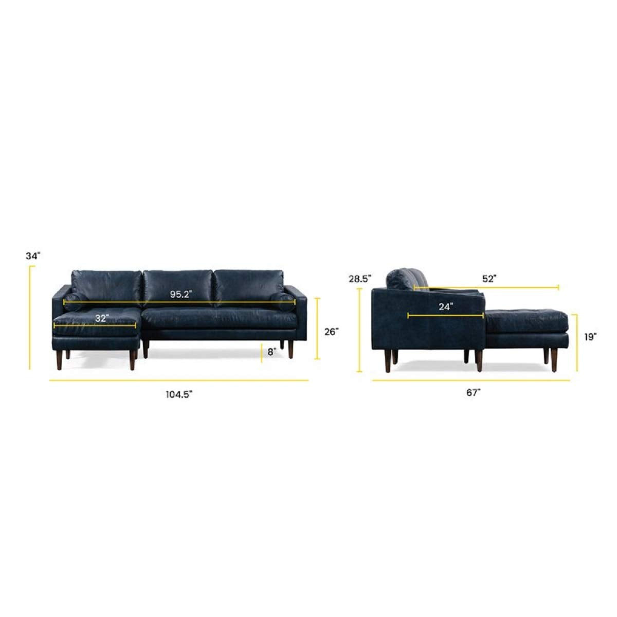 Designer Sofa Set:- Kate L Shape 5 Seater Leatherette Luxury Furniture Sofa Set
