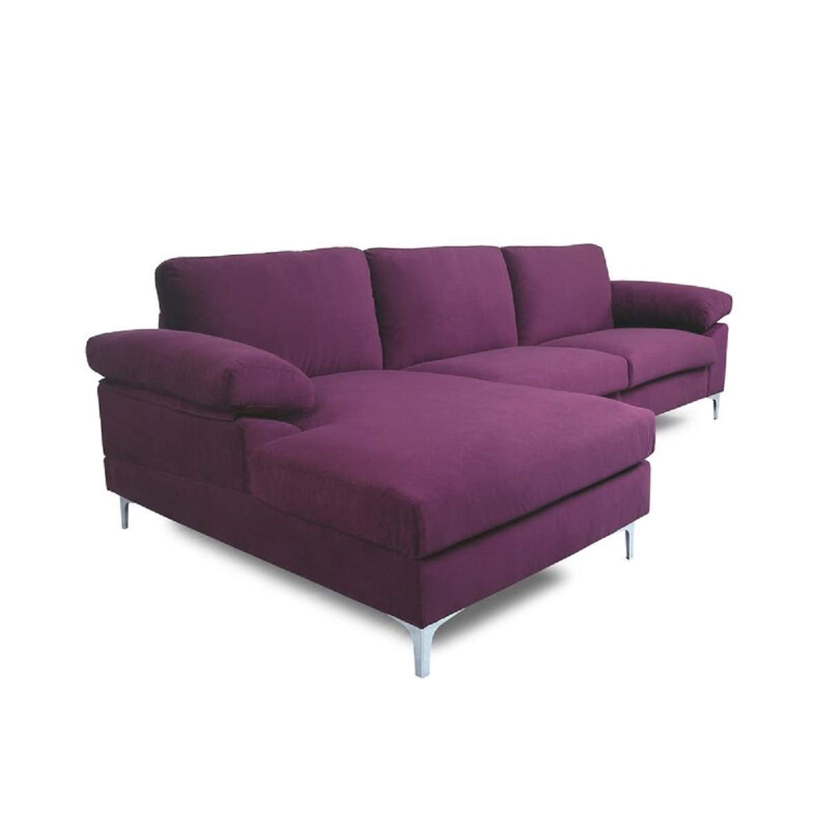 Designer Sofa Set:- Daiyan L Shape 5 Seater Velvet Luxury Furniture Sofa Set