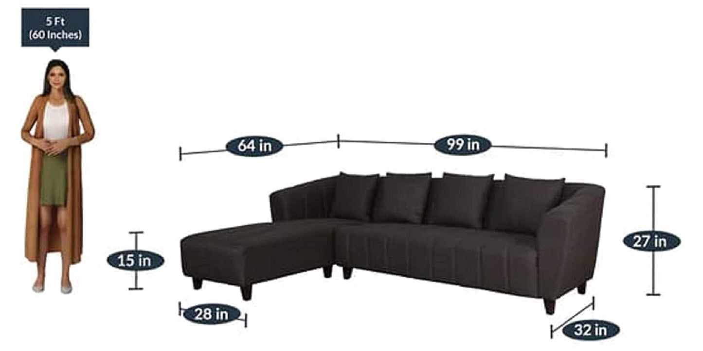 Designer Sofa Set:- Luxury Furniture L Shape 5 Seater Fabric Sofa Set