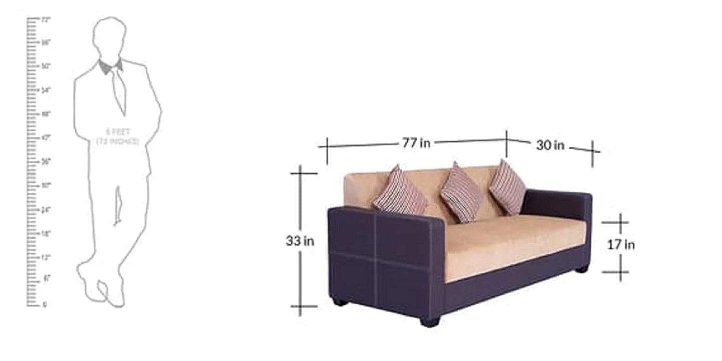Designer Sofa Set:- NERUDA 3 Seater Fabric Luxury Furniture Sofa Set