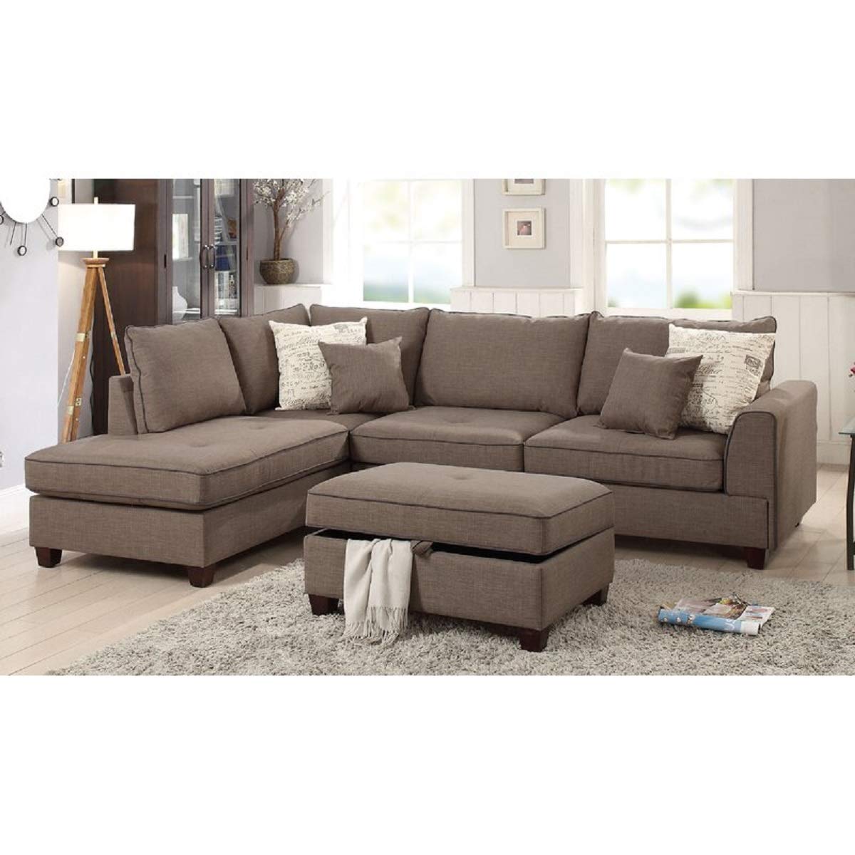 Designer Sofa Set:- Ray L shape 5 Seater Fabric Luxury Furniture Sofa Set