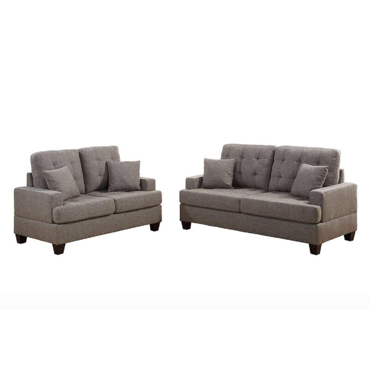 Designer Sofa Set:- AMIA 3+2 Fabric Luxury Furniture Sofa Set (Grey)