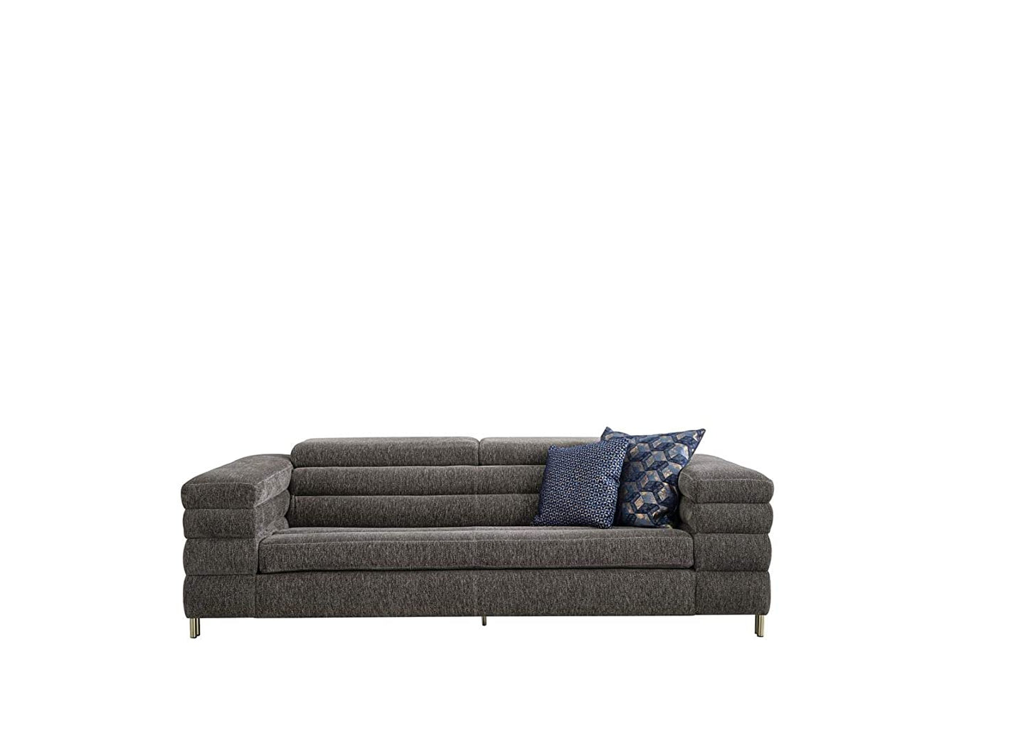 Designer Sofa Set:- 4+2+1 Fabric 7 Seater Luxury Furniture Sofa Set (Grey & Blue)