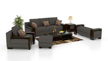 Designer Sofa Set:- Paes 3+2+1 Fabric Wooden Luxury Furniture Sofa Set