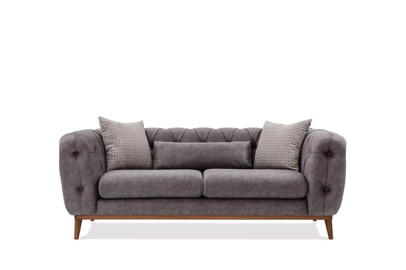 Designer Sofa Set:- Fortune 2+2+ 2 Wing Chair Fabric 6 Seater Luxury Furniture Sofa Set (Red & Grey)