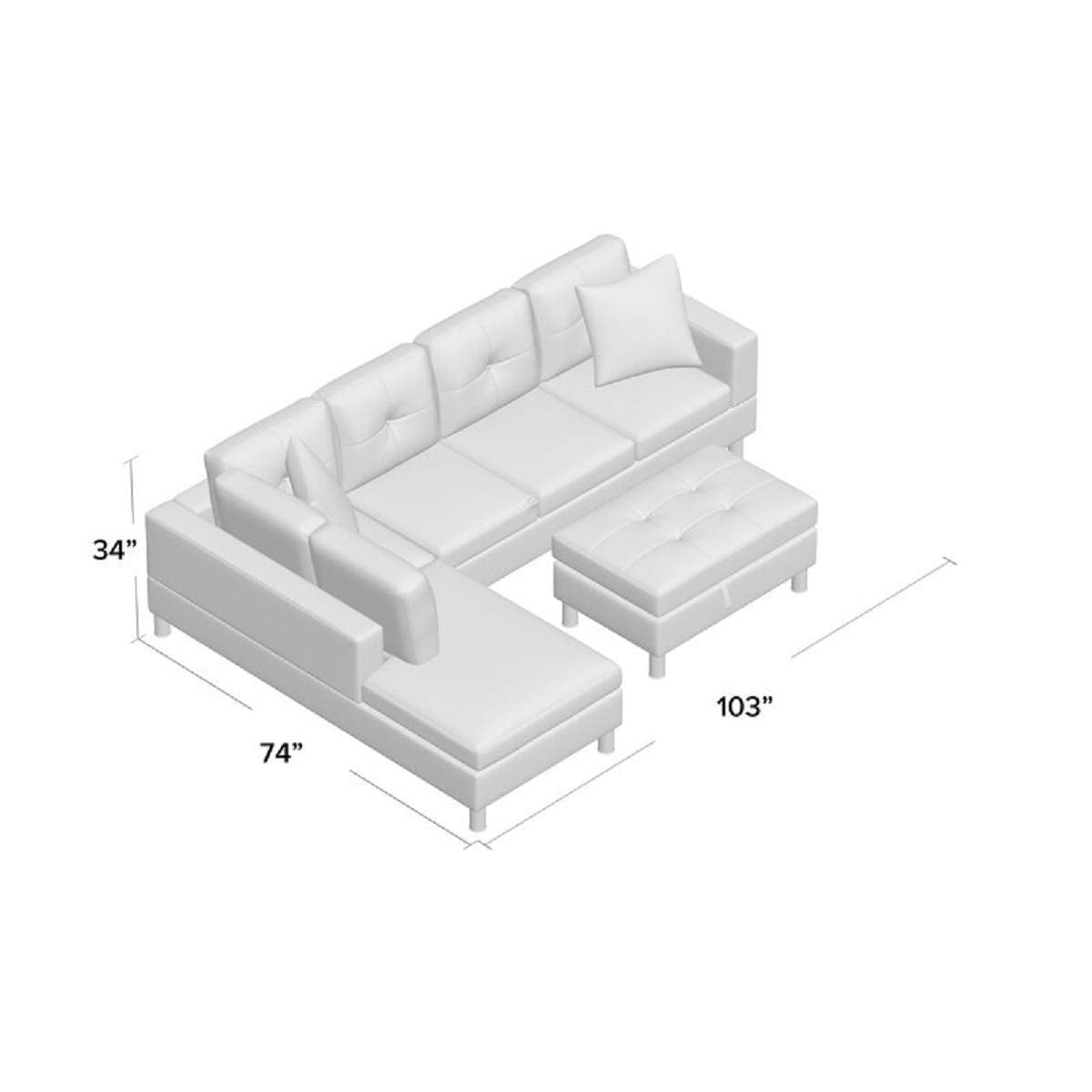 Designer Sofa Set:- Paes 3+2+1 Leatherette Luxury Furniture Sofa Set (Black)