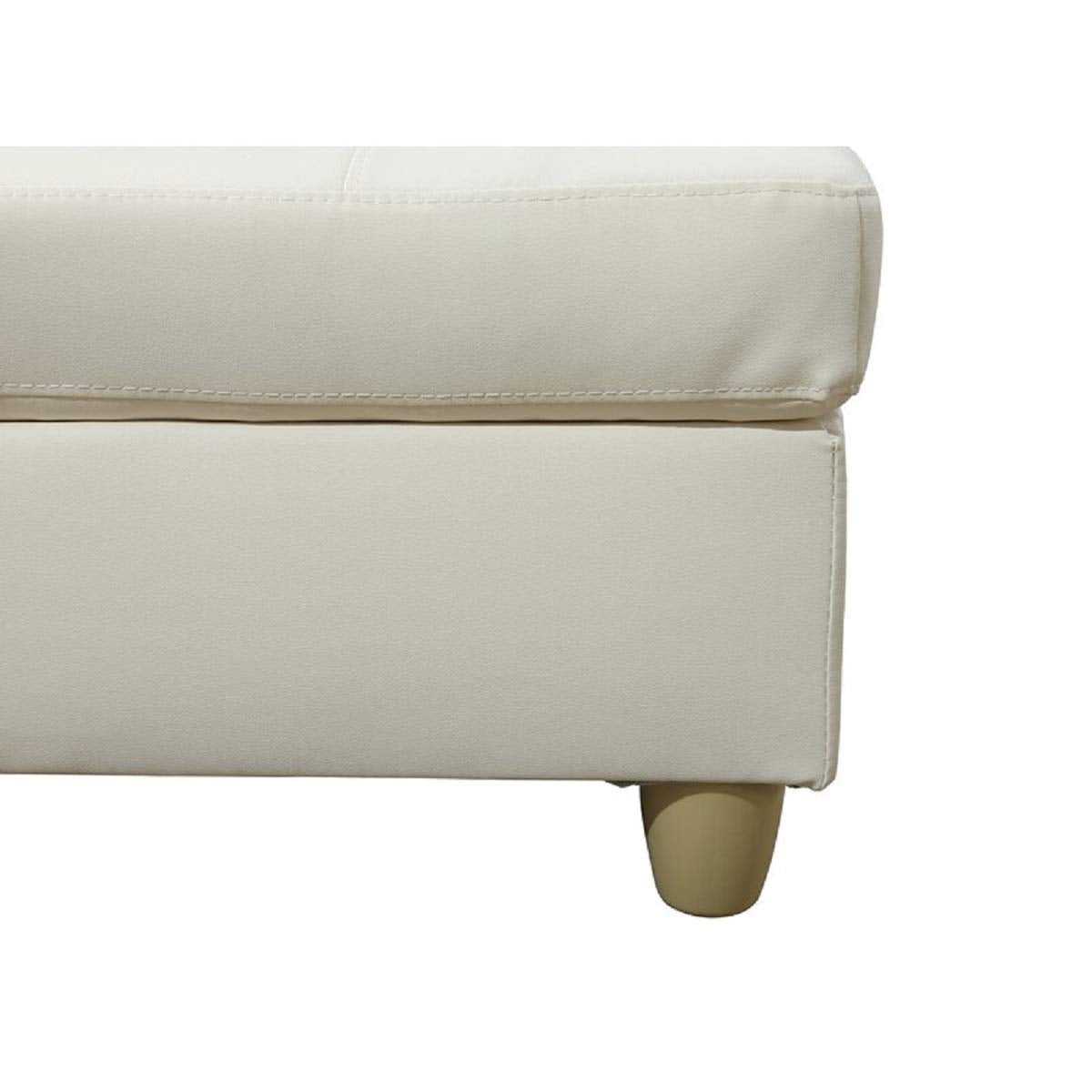 Designer Sofa Set:- Rey L Shape 5 Seater Leatherette Sofa Set Luxury Furniture (Off White)