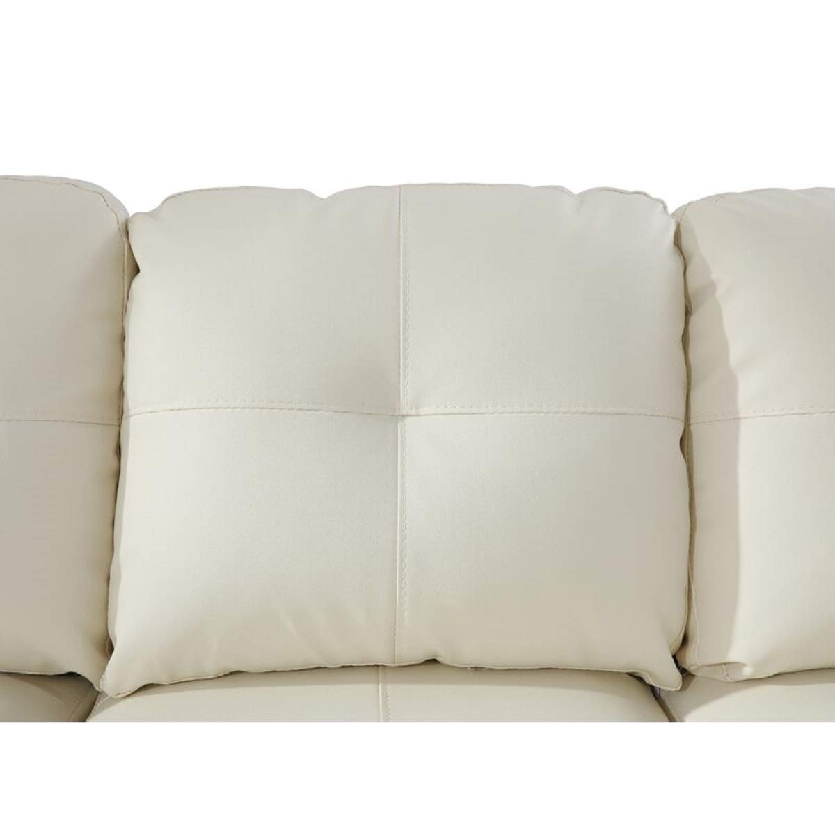 Designer Sofa Set:- Rey L Shape 5 Seater Leatherette Sofa Set Luxury Furniture (Off White)