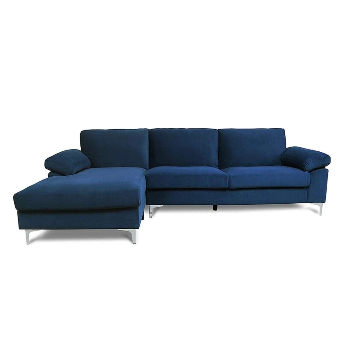 Designer Sofa Set:- Daiyan L Shape 5 Seater Velvet Luxury Furniture Sofa Set