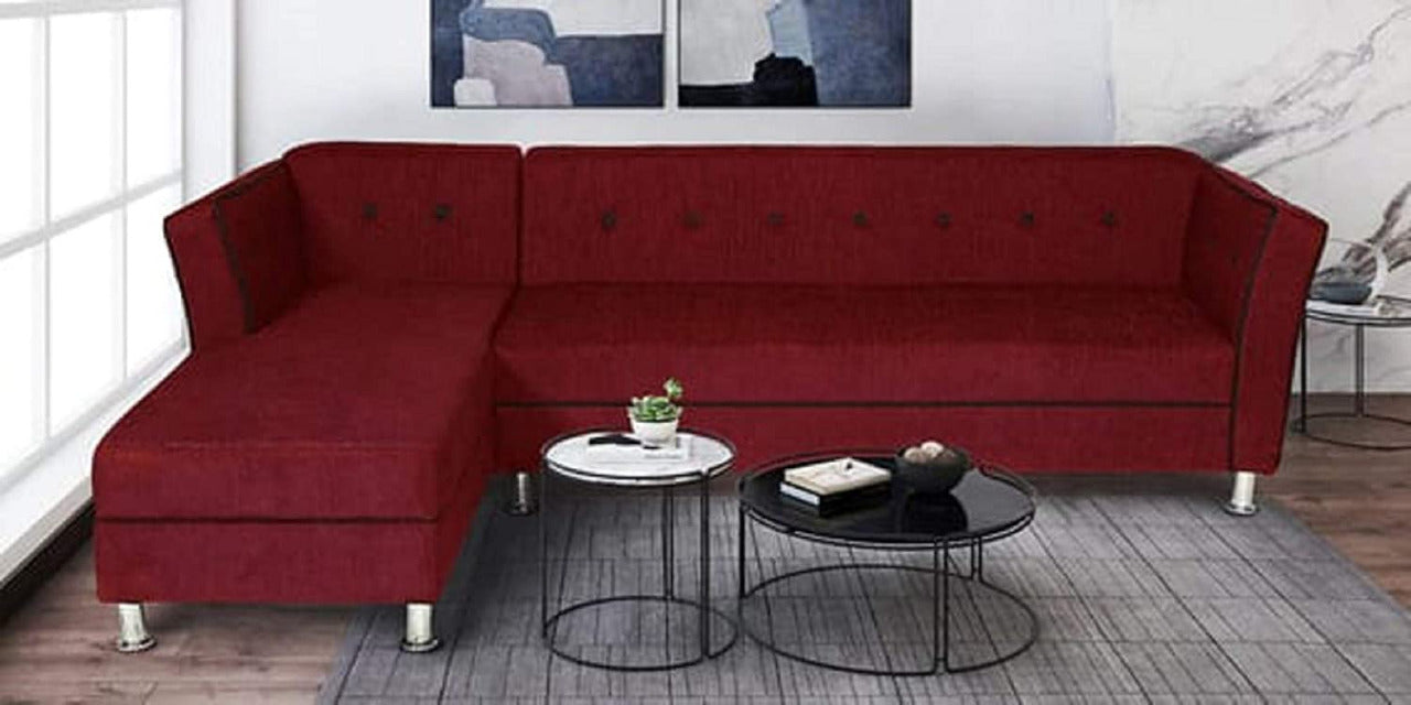 Designer Sofa Set:- Dora L Shape 5 Seater Fabric Luxury Furniture Sofa Set