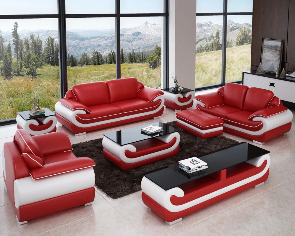 Designer Sofa Set:- Fabric Leatherette Lounge Luxury Furniture Sofa Set