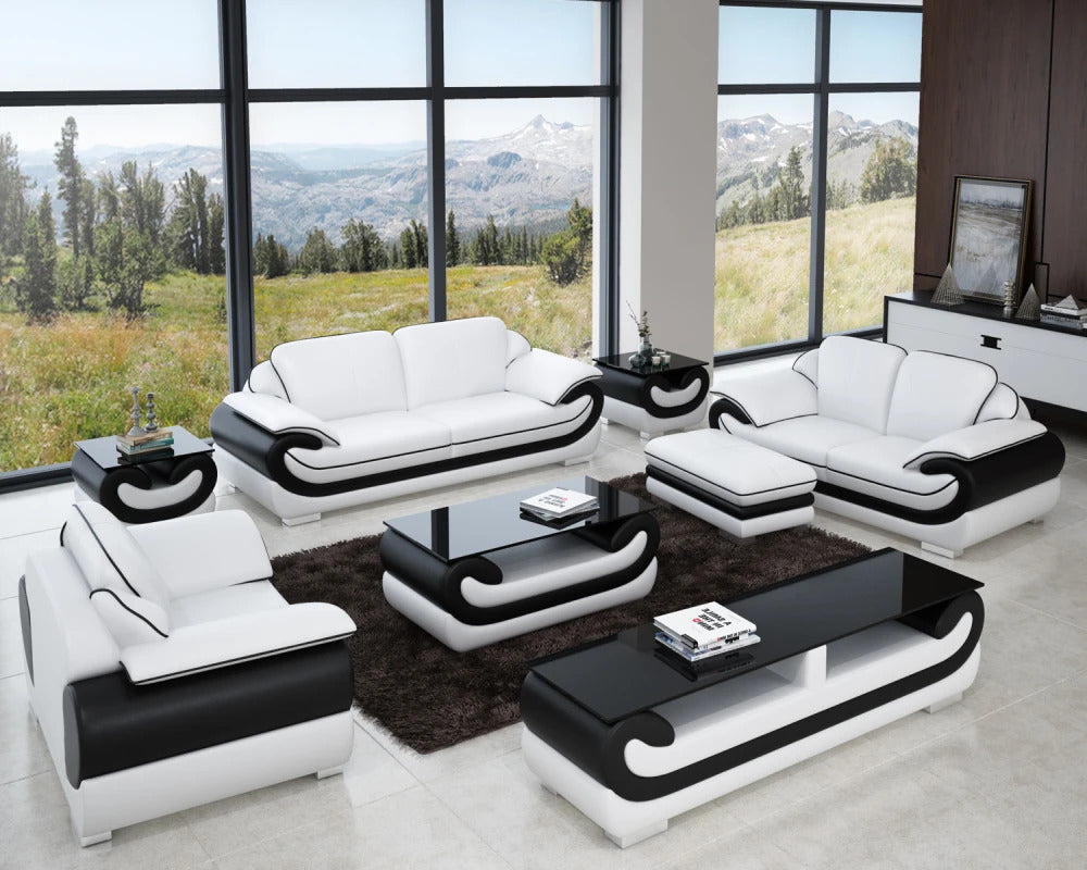 Designer Sofa Set:- Fabric Leatherette Lounge Luxury Furniture Sofa Set