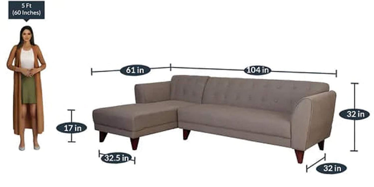 Designer Sofa Set:- LAILY L Shape Fabric 4 Seater Sofa Set Luxury Furniture