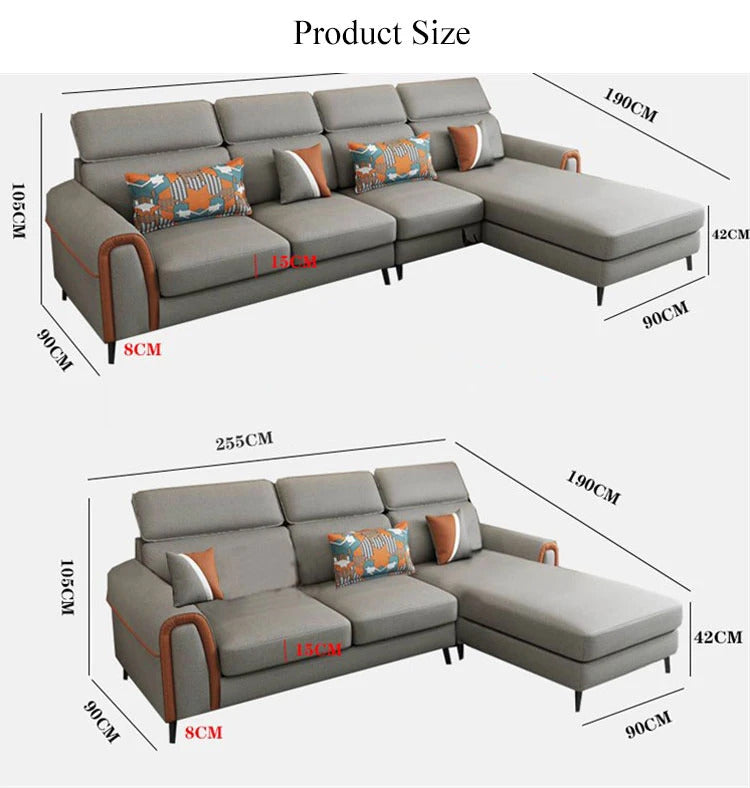 Designer Sofa Set:- Luxury Furniture L Shape Sofa Set in Fabric