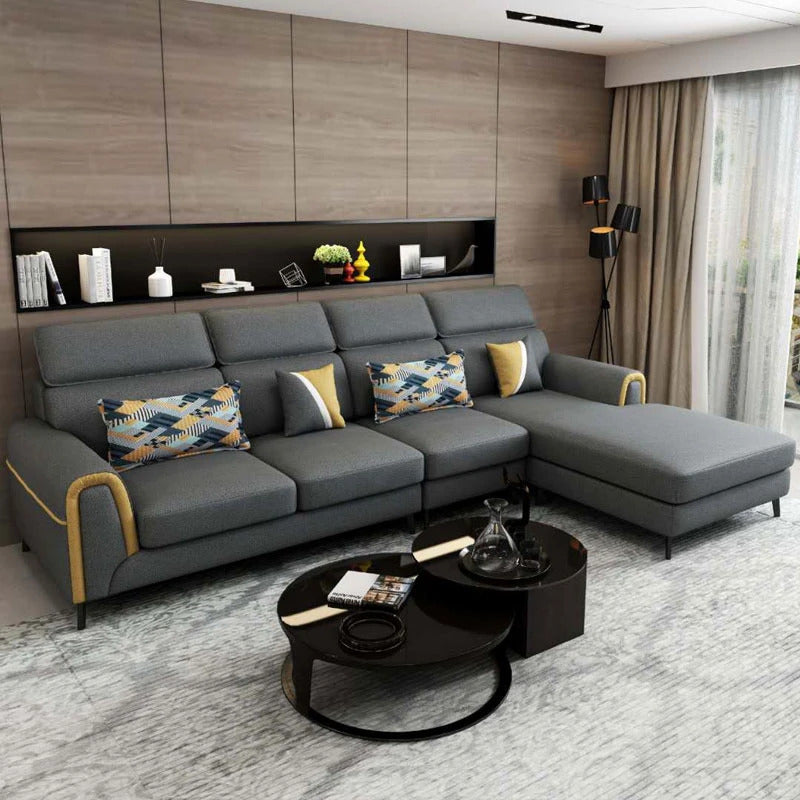 Designer Sofa Set:- Luxury Furniture L Shape Sofa Set in Fabric