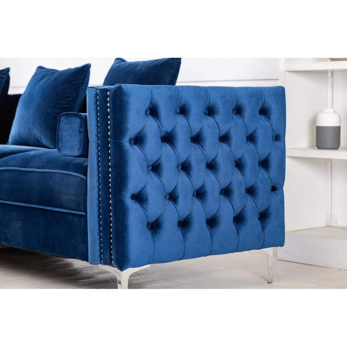 Designer Sofa Set:- Logue 3 Seater Velvet Fabric Luxury Furniture Sofa Set