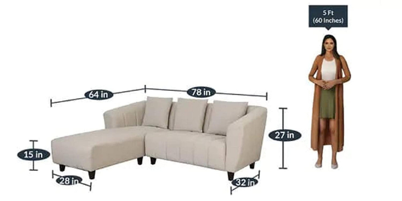 Designer Sofa Set:- Luxury Furniture L Shape 5 Seater Fabric Sofa Set