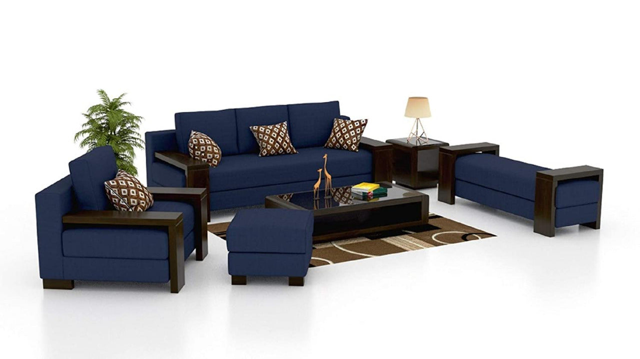 Designer Sofa Set:- Paes 3+2+1 Fabric Wooden Luxury Furniture Sofa Set
