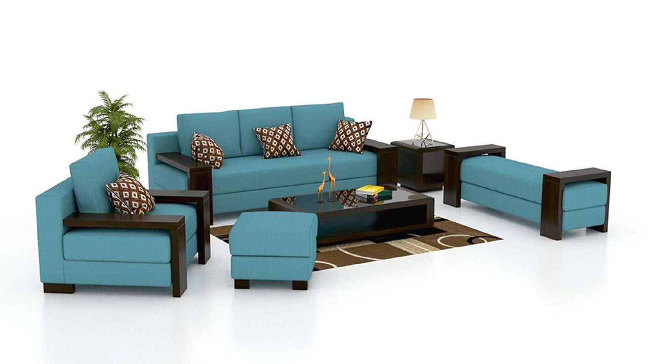 Designer Sofa Set:- Paes 3+2+1 Fabric Wooden Luxury Furniture Sofa Set