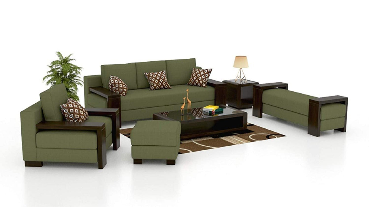 Designer Sofa Set:- Paes 3+2+1 Fabric Wooden Luxury Furniture Sofa Set