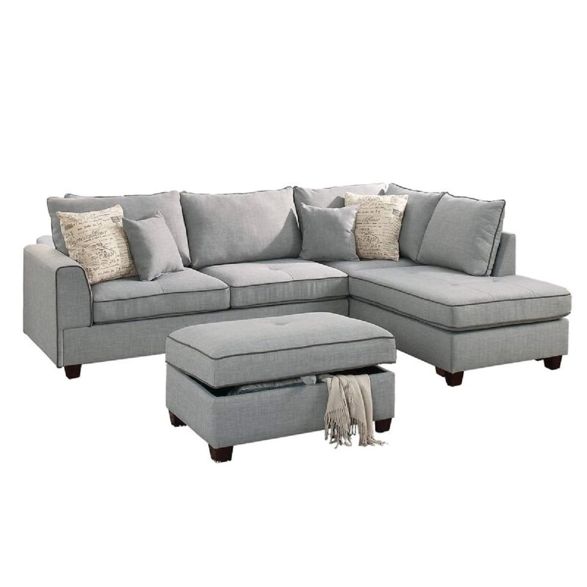 Designer Sofa Set:- Ray L shape 5 Seater Fabric Luxury Furniture Sofa Set