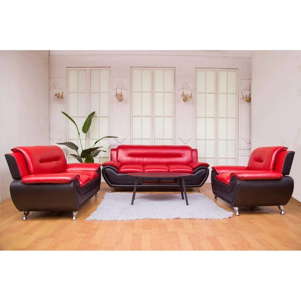 Designer Sofa Set:- ZIAA 3+2+1 Leatherette Sofa Set