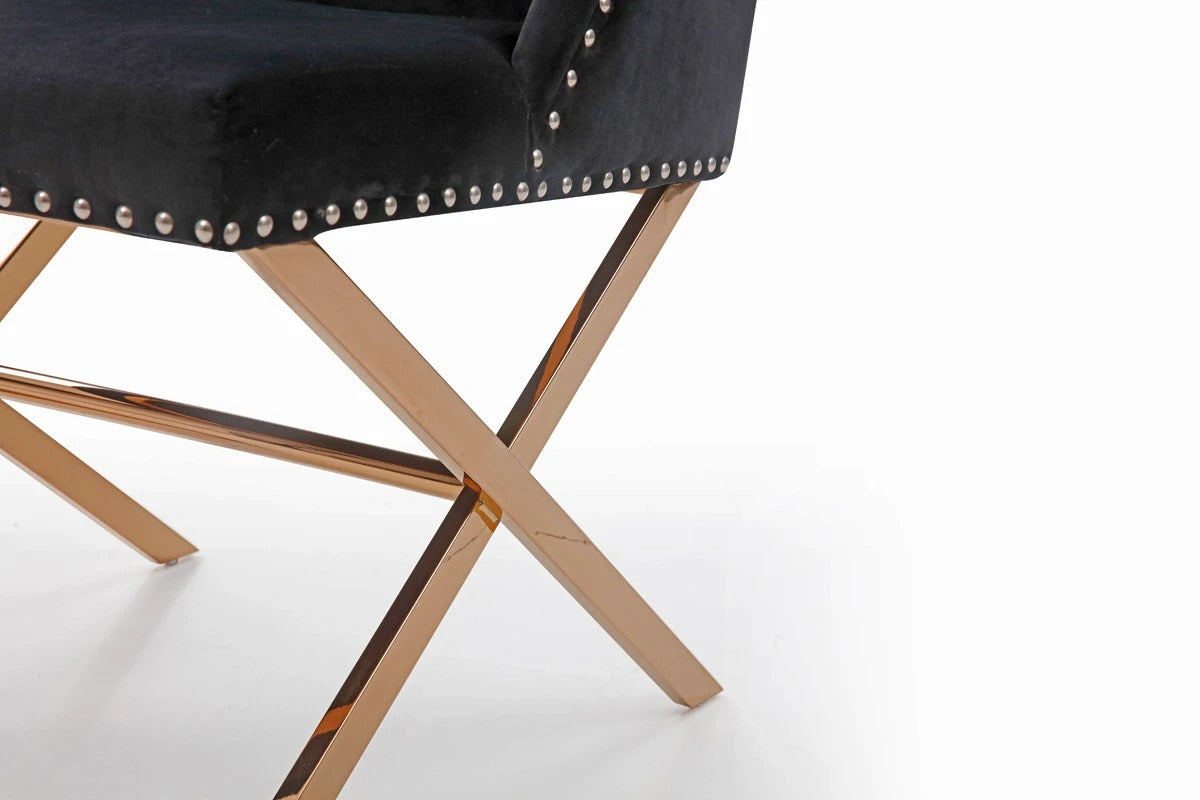 Dining Chair ALEX Black & Rosegold Dining Chair
