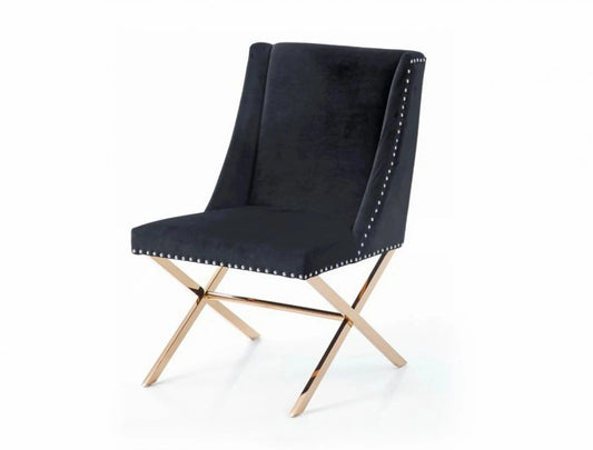 Dining Chair ALEX Black & Rosegold Dining Chair