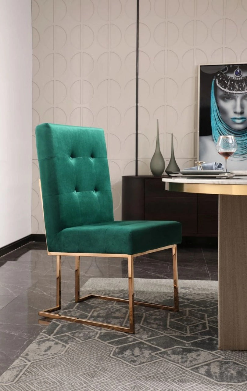 Dining Chair CYTO Modern Black & Gold Dining Chair (Set of 2)
