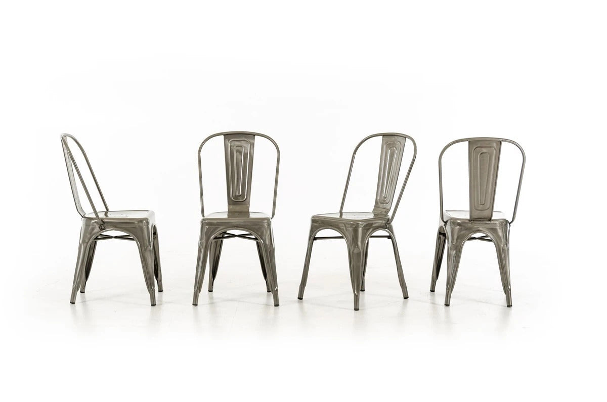 Dining Chair HOOD Modern Steel Dining Chair (Set of 2)
