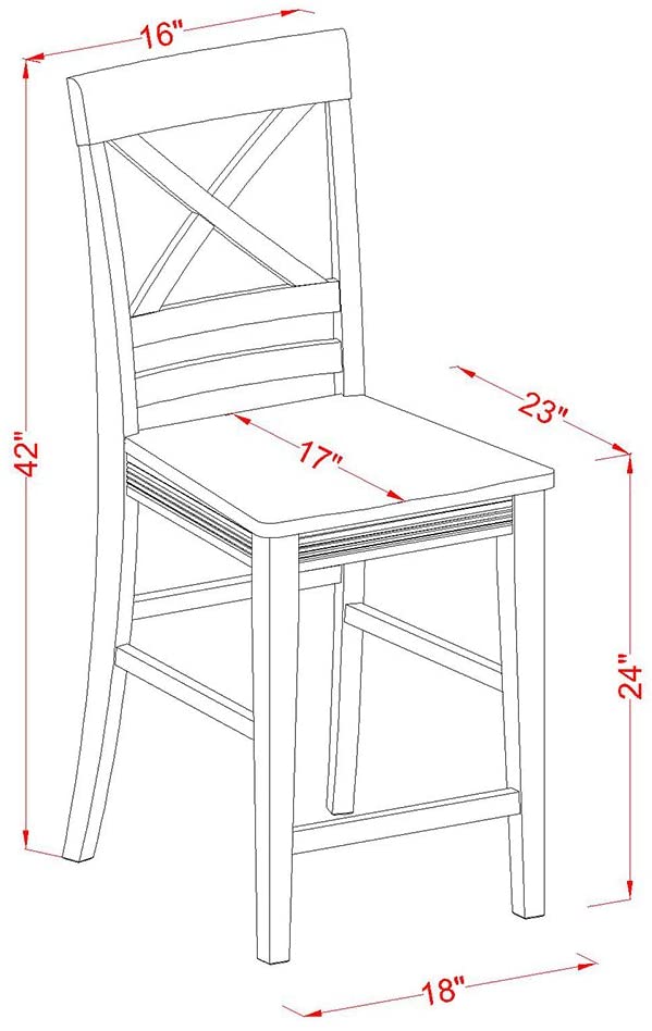 Dining Set 3 Piece Cross-And-Ladder Dining Table Set