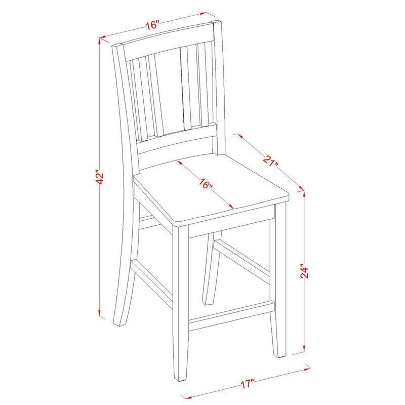 Dining Set 3 Piece Slat Back Dining Table Set