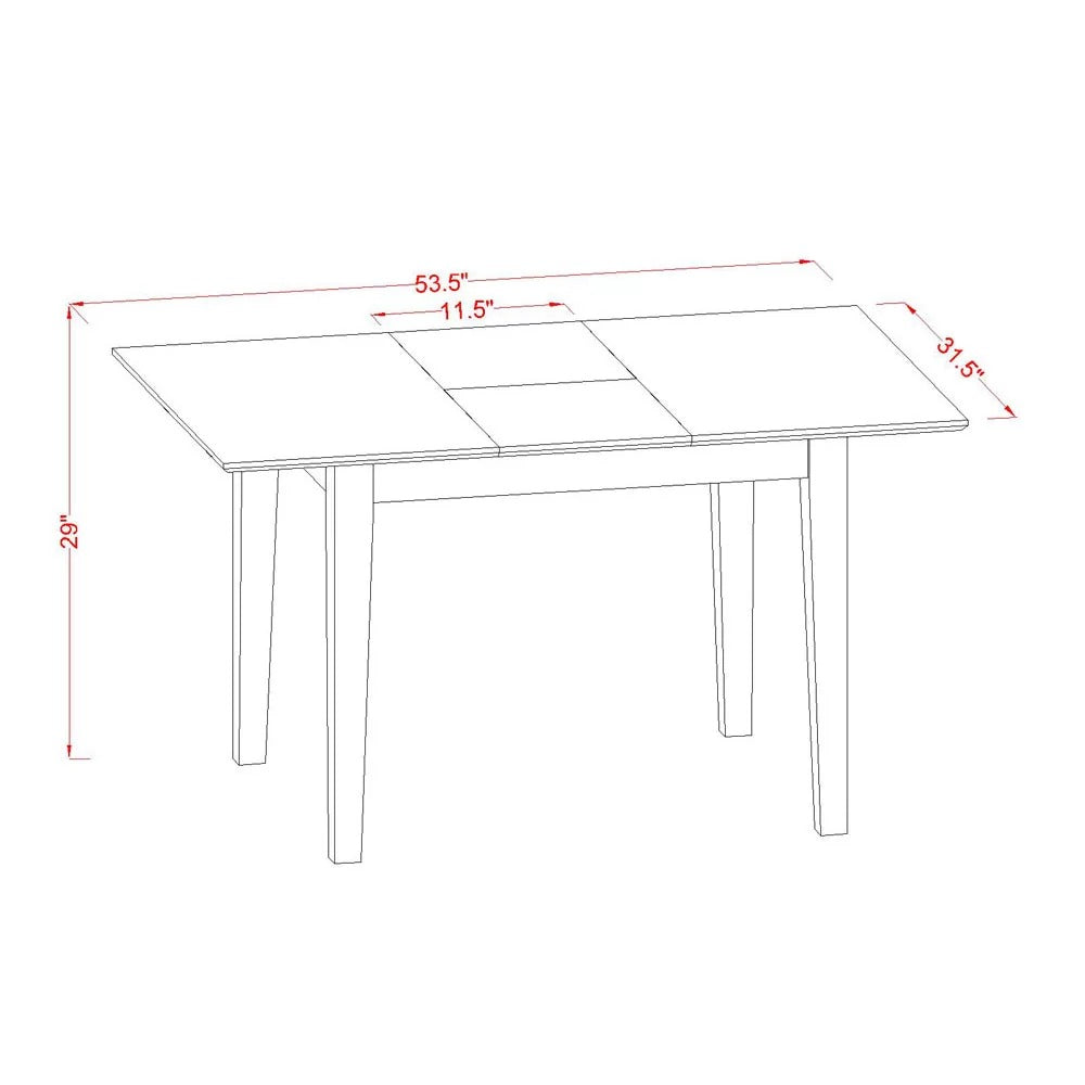 Dining Set 3 Piece Straight Ladder Back Dining Table Set