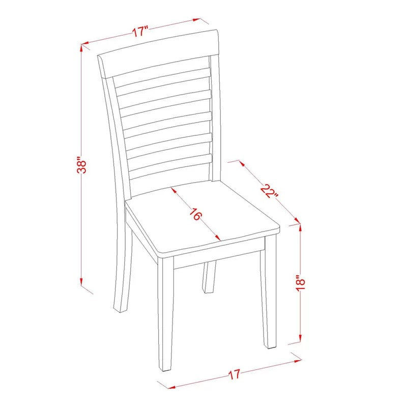 Dining Set 3 Piece Straight Ladder Back Dining Table Set