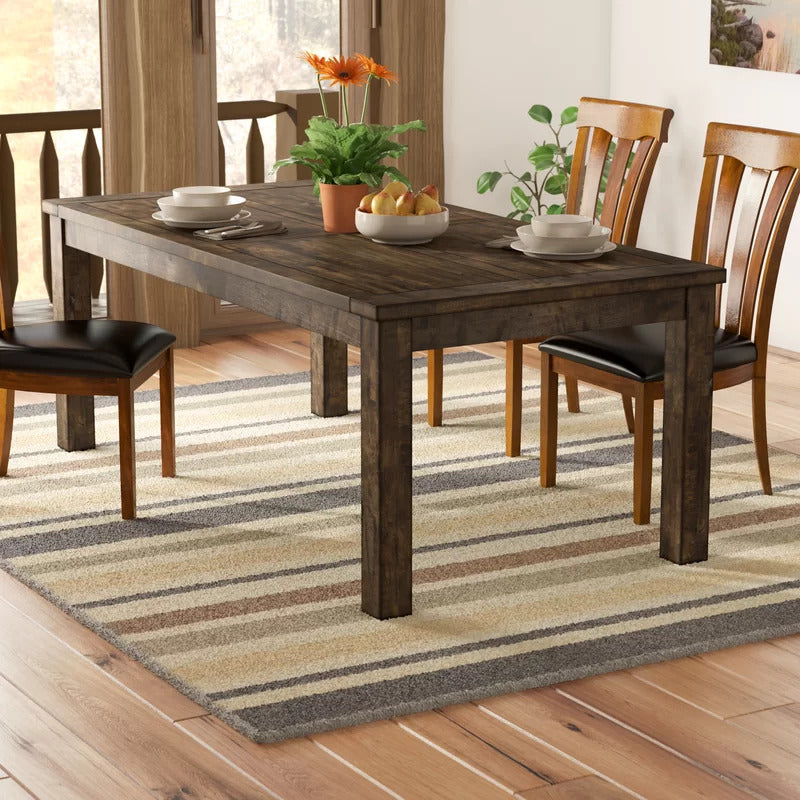 Dining Set: 8 Seater Rubberwood Solid Wood Dining Set