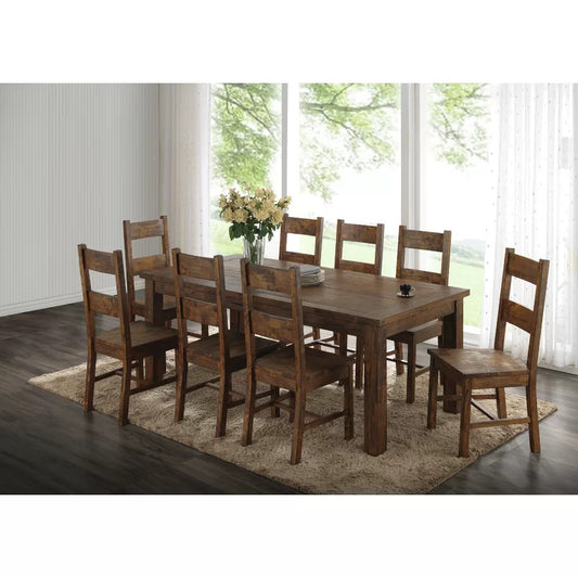 Dining Set: 8 Seater Rubberwood Solid Wood Dining Set