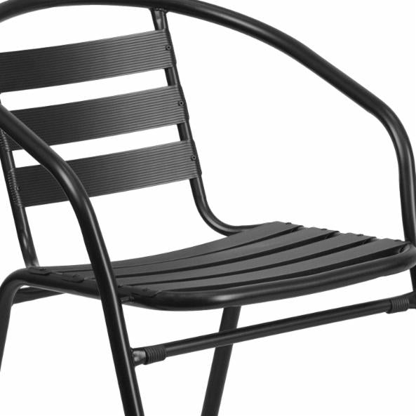 Dining Set: Biyok 2 Seater Aluminum Patio Dining Set with Slat Stack Chairs