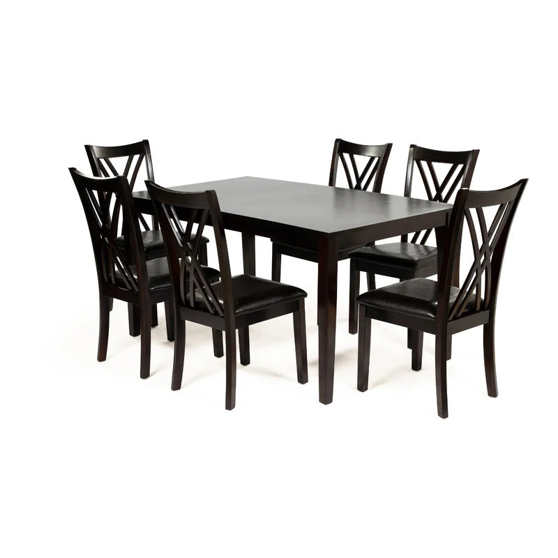 Dining Set: Black Dining Table with 6 Chairs Dining Set