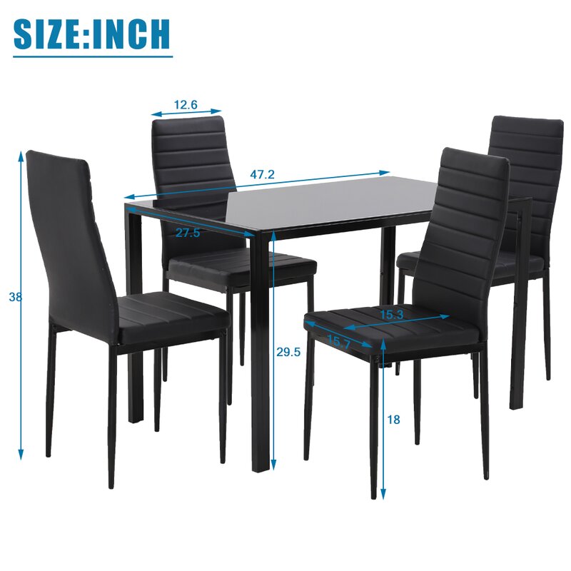 Dining Set : Black Rectangular Dining Set