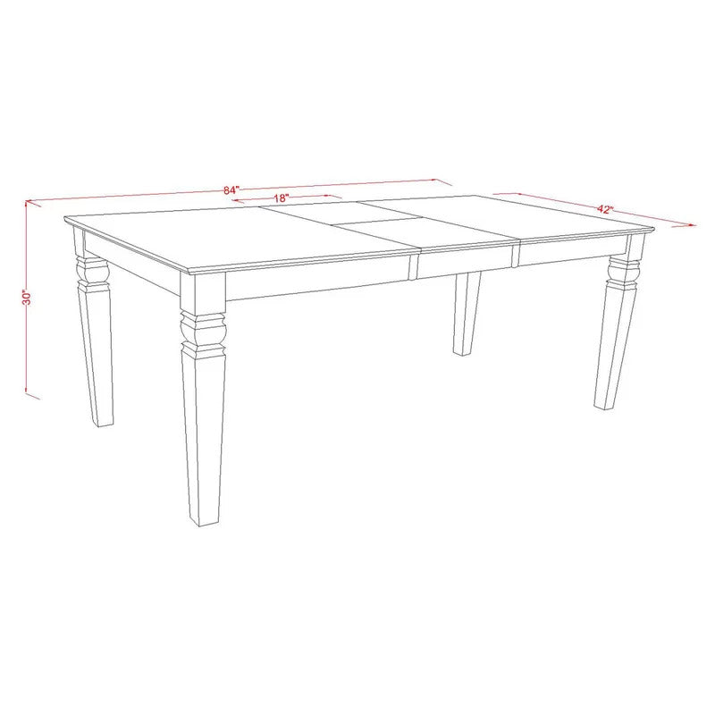 Dining Set: Butterfly Leaf Rubberwood Solid Wood Dining Set