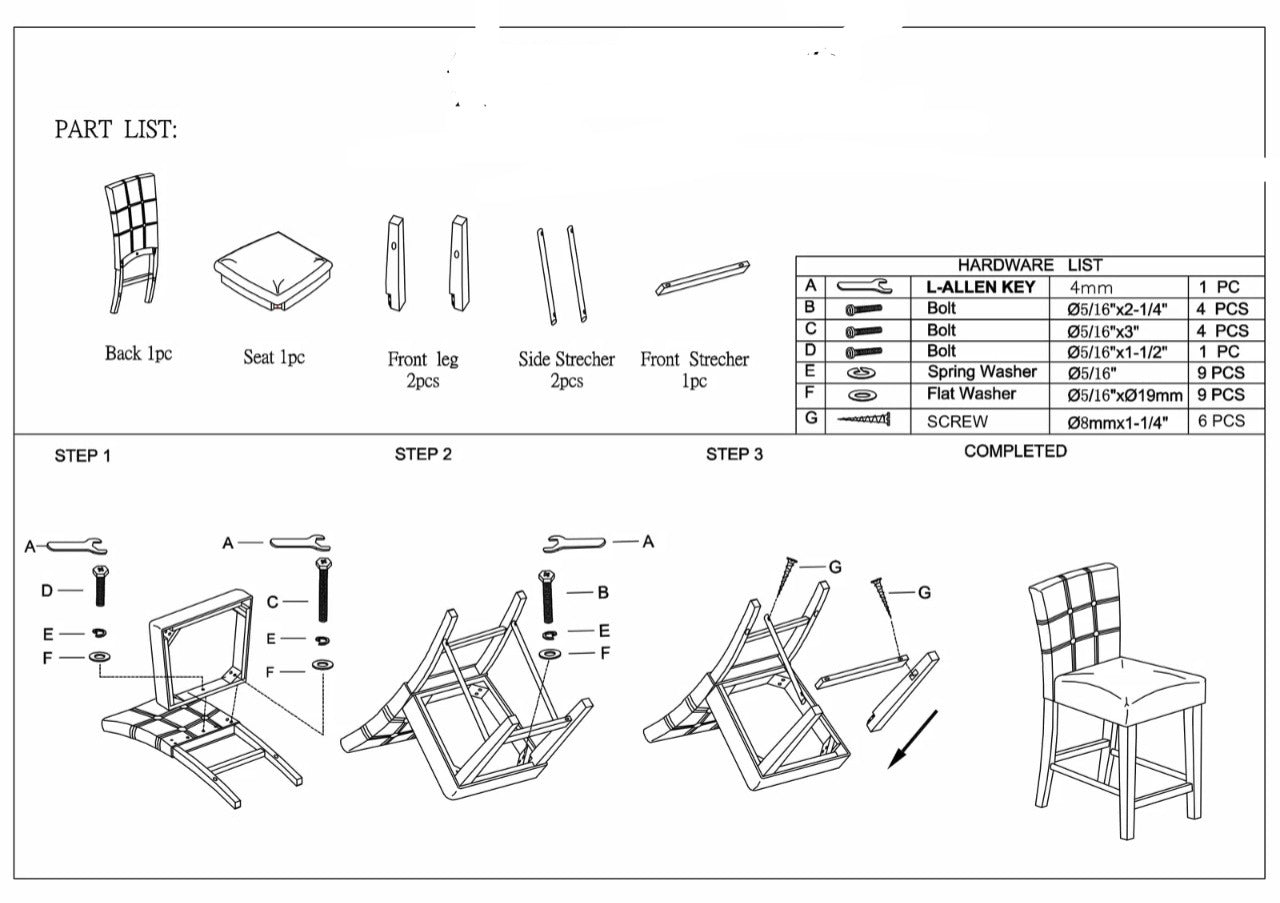 Dining Set Dining Table with 6 Chairs Bar Height Dining Set