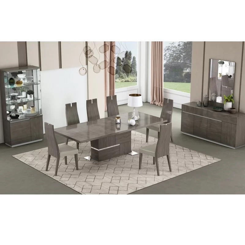 Dining Set: Dining Table with 6 Chairs Butterfly Leaf Dining Set